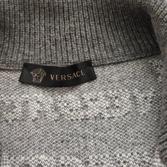VERSACE MEN'S KNIT SWEATER CARDIGAN JACKET - Picture 5 of 14